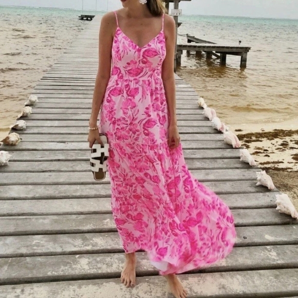 EUC Lilly Pulitzer Melody Maxi Dress  PINK Size 4 - Picture 4 of 15